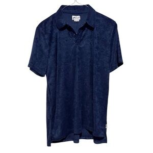 Vintage Navy Terry Cloth Short Sleeve Polo Shirt